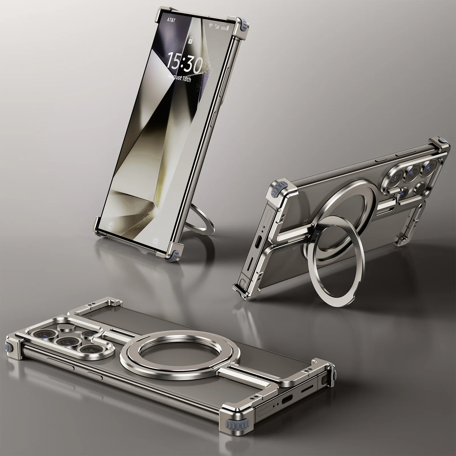 ZEERA Aluminum Alloy MagSafe Kickstand Cooling Case: Featuring a Futuristic Mechanical Aesthetic - Image 5