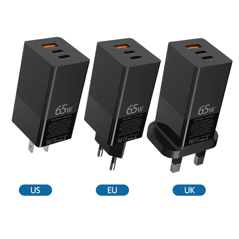ZEERA 65W Fast Charging PD GaN Wall Charger /Power Adapter for iPhone 14 Pro Max, MacBook Pro,iPad Pro - Image 4
